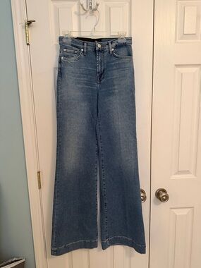 7 For All Mankind Flare Jeans Medium Blue Wash Modern Dojo High Rise 27 NWT